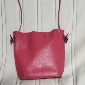 Coach Pink Leather Derby Crossbody Bag